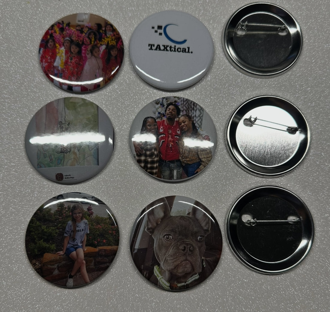 Round 2.25” Buttons, set of 9